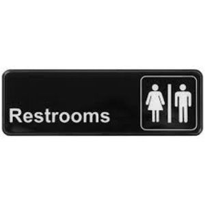 "Restrooms" Information Sign 3" x 9"
